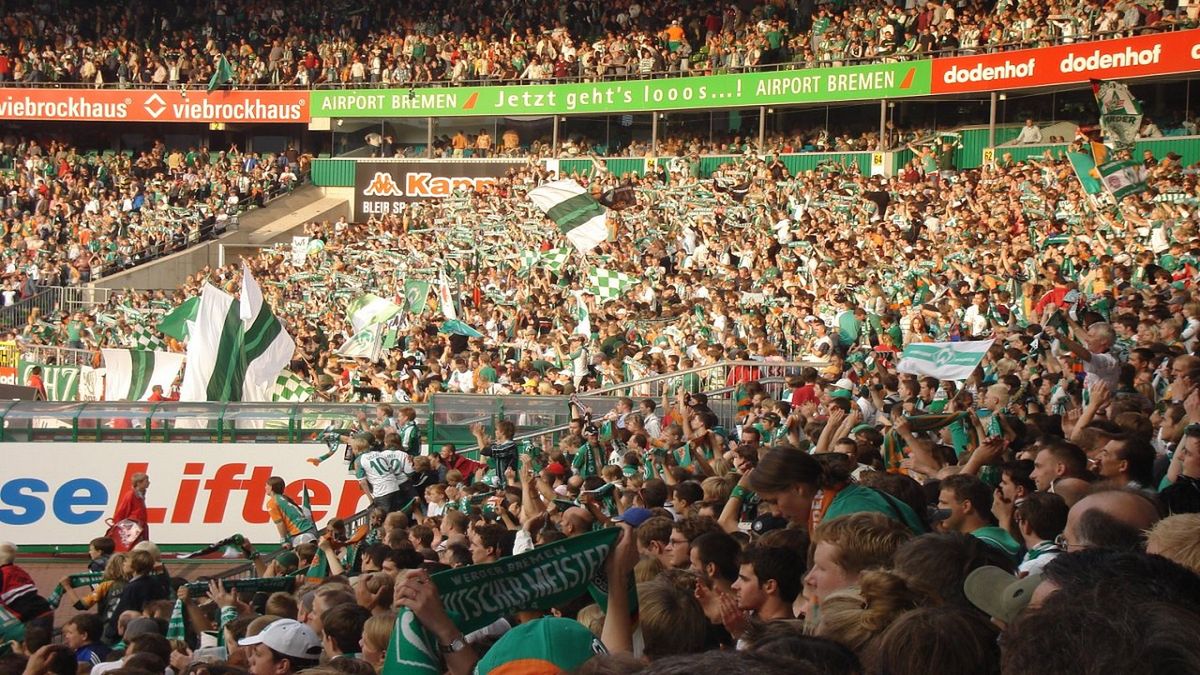 Kibice na stadionie Werderu Brema