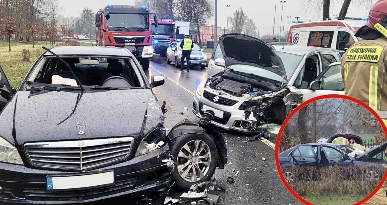 Piła: Zderzenie dwóch aut na Podgórnej. Dwie osoby w szpitalu