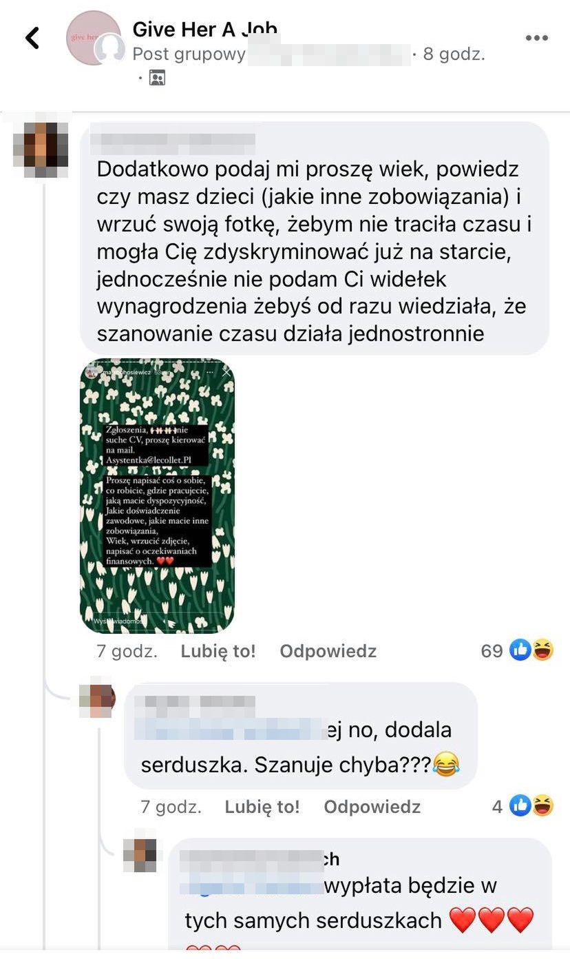 Reakcja na wpis Mai Bohosiewicz