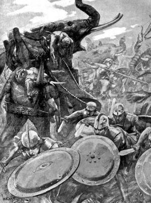 Szarża słoni bojowych w bitwie nad rzeką Hydaspes (326 p.n.e.) 