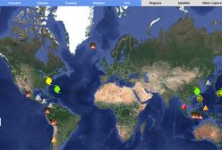 Interaktywna mapa wulkanów i trzęsień ziemi
