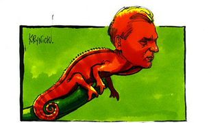 Kwaśniewski zmienia kolory