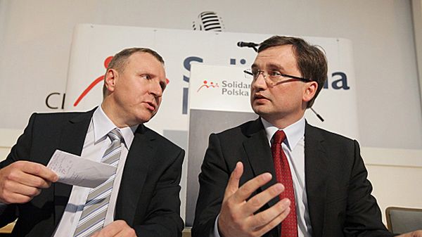 Prezes SP Zbigniew Ziobro i poseł Jacek Kurski