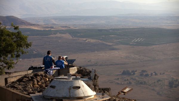 Wzgórza Golan przy granicy z Syrią