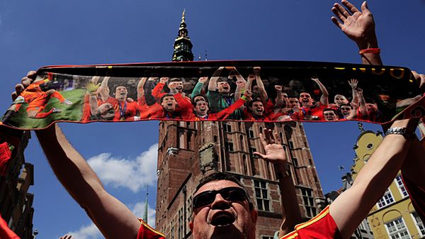 Hiszpańscy kibice w Gdańsku