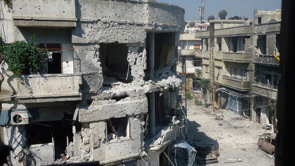 Zniszczenia w mieście Hims