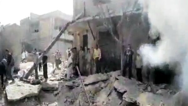 Zniszczone miasto w północnej Syrii