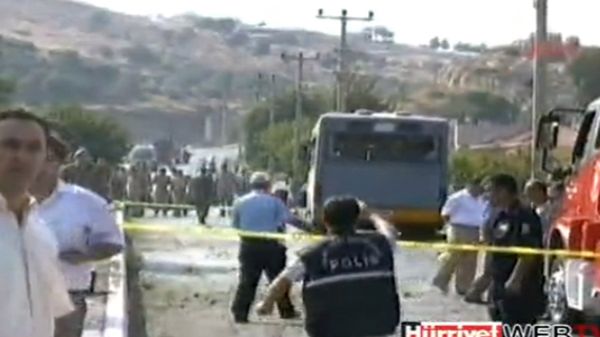 Miejsce ataku na autobus z żołnierzami