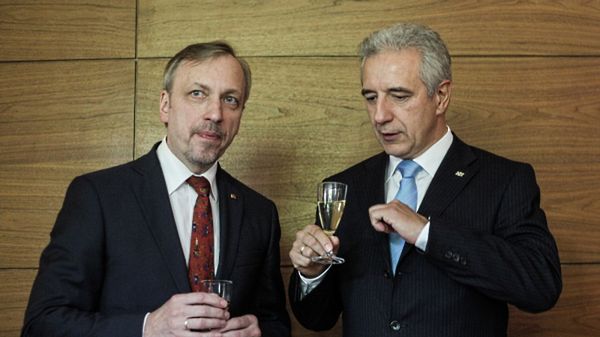 Premier Wolnego Kraju Saksonii Stanislaw Tillich i  Bogdan Zdrojewski