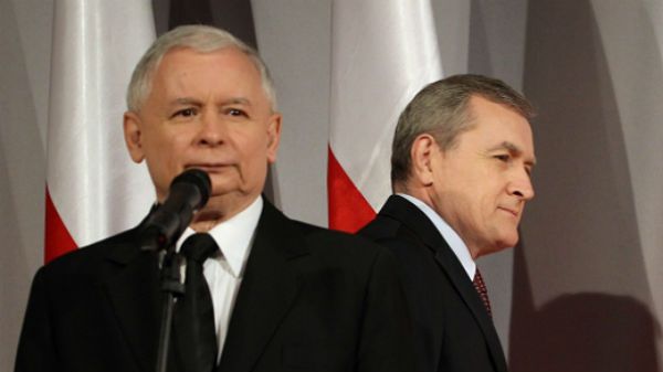 Jarosław Kaczyński i kandydat PiS na szefa premiera prof. Piotr Gliński