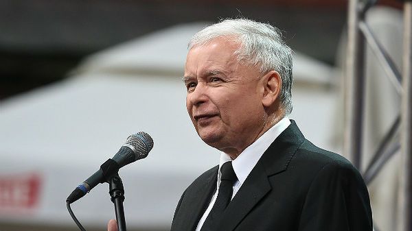 Prezes PiS Jarosław Kaczyński podczas marszu "Obudź się Polsko"