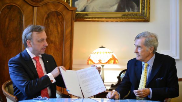 Minister Bogdan Zdrojewski i książę Adam Czartoryski