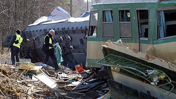 Miejsce katastrofy kolejowej koło Szczekocin