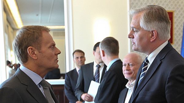 Premier Donald Tusk i minister sprawiedliwości Jarosław Gowin