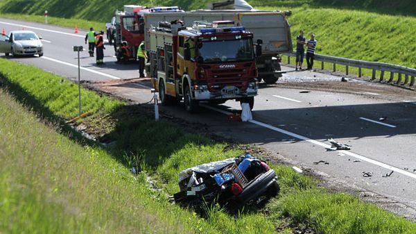 Miejsce śmiertelnego wypadku w miejscowości Nowe Marcinkowo