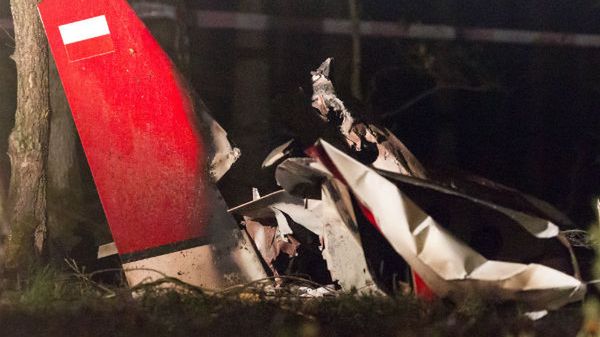 Miejsce wypadku awionetki w miejscowości Zawada, koło Piły