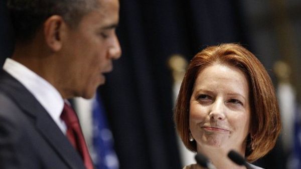 Prezydent USA Barack Obama i premier Australii Julia Gillard