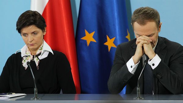 Premier Donald Tuska i minister sportu Joanna Mucha