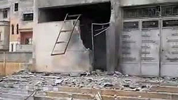 Zniszczenia w Hims po ostrzale artyleryjskim