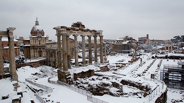 Forum Romanum pod śniegiem