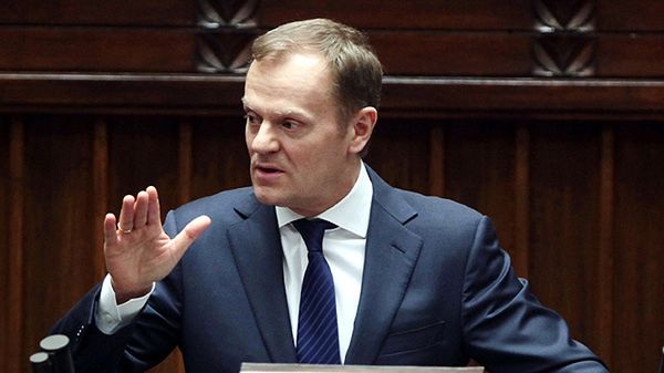 Donald Tusk podczas wystąpienia na temat emerytur