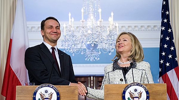 Radosław Sikorski i Hillary Clinton
