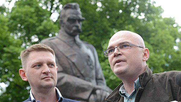 Andrzej Rozenek i Jarosław Milewczyk podczas konferencji prasowej Ruchu Palikota