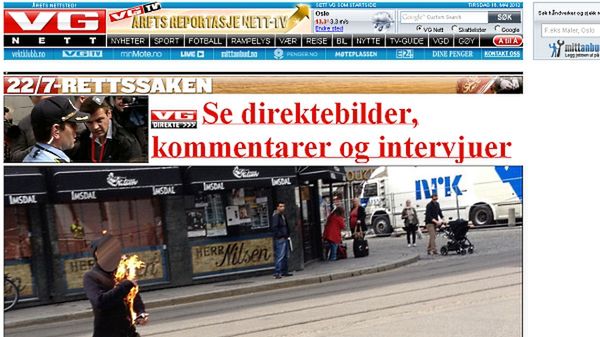 Zrzut ekranu strony internetowej dziennika "VG"