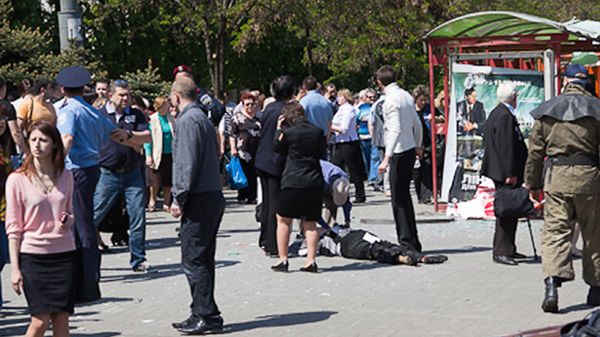Miejsce jednego z zamachów w Dniepropietrowsku