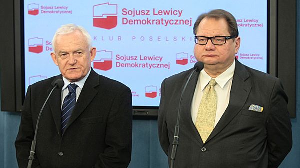 Politycy SLD Leszek Miller i Ryszard Kalisz