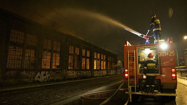 Pożar hali w Gdańsku