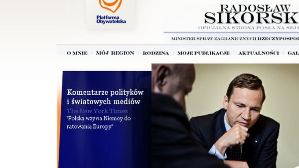 Strona internetowa ministra po ataku hakerów