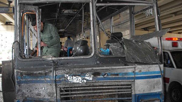 Autobus w miejscu zamachu