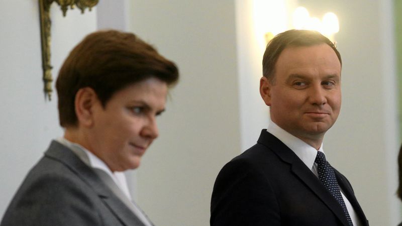 Premier Beata Szydło i prezydent Andrzej Duda.