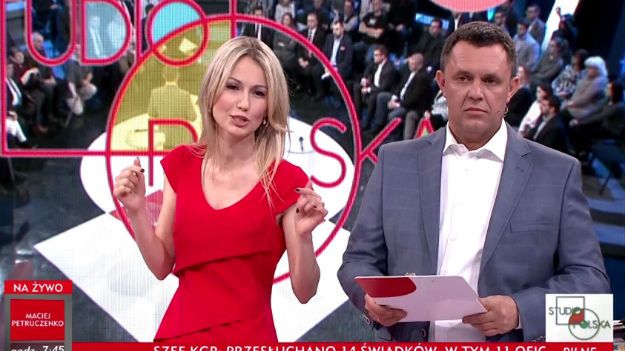 Magdalena Ogórek i Jacek Łęski w programie "Studio Polska"