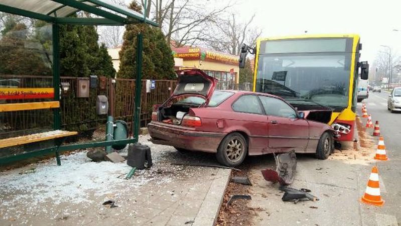 Miejsce wypadku przy ul. Rojnej w Łodzi.