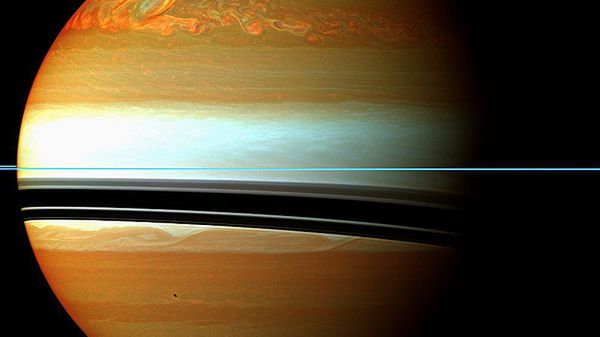 Burza na Saturnie, obserwowana przez sondę Cassini