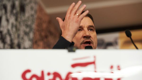 Przewodniczący Komisji Krajowej NSZZ "Solidarność" Piotr Duda