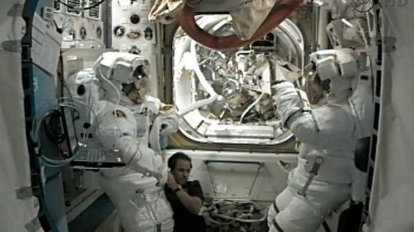 Akihiko Hoshide i Sunita Williams na pokładzie ISS