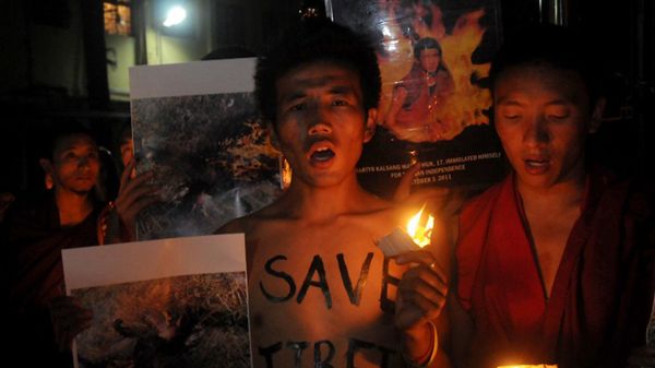 Antychińska demonstracja Tybetańczyków