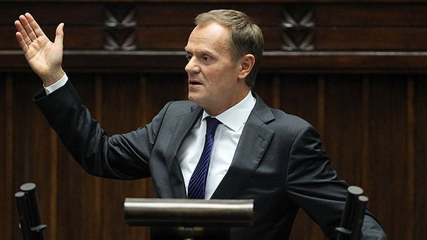 Donald Tusk wygłasza przemówienie w sejmie