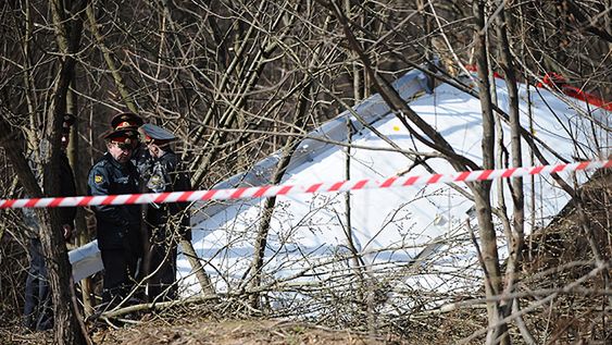 Szczątki rozbitego Tu-154M