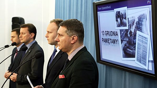 Adam Hofman, Mariusz Błaszczak, Marcin Mastalerek i Przemysław Wipler