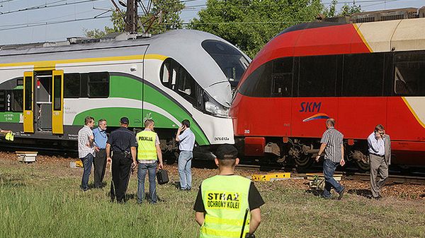 Zderzenie pociągów w Warszawie - zdjęcie archiwalne