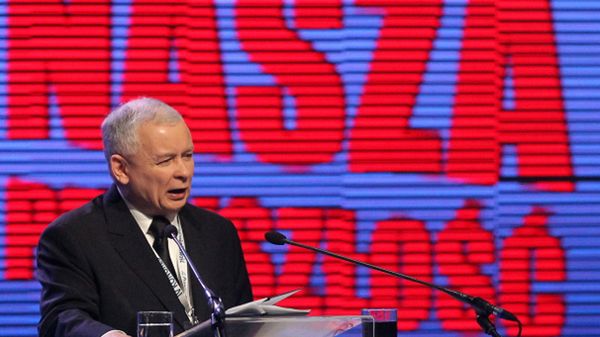 Prezes PiS Jarosław Kaczyński na konwencji swojej partii