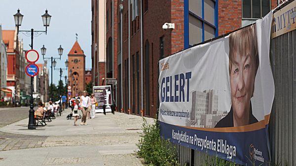 Bilboard wyborczy Elżbiety Gelert (PO), kandydatki na prezydenta Elbląga