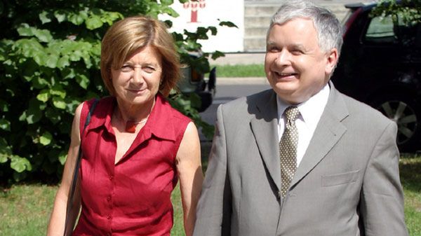 Lech Kaczyński z żoną Marią