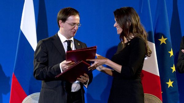 Minister kultury Rosji Władimir Medinski w 2012 r.