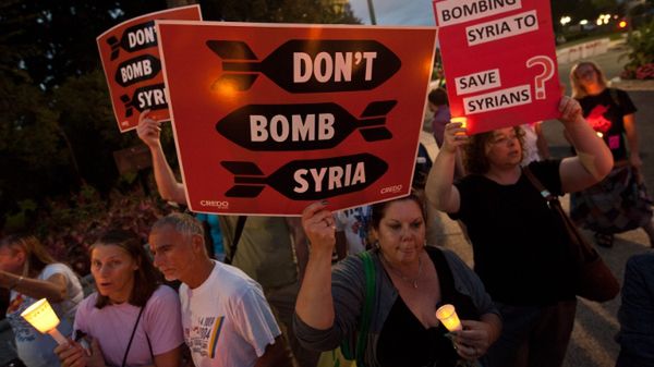 Protest przeciw interwencji w Syrii, Waszyngton