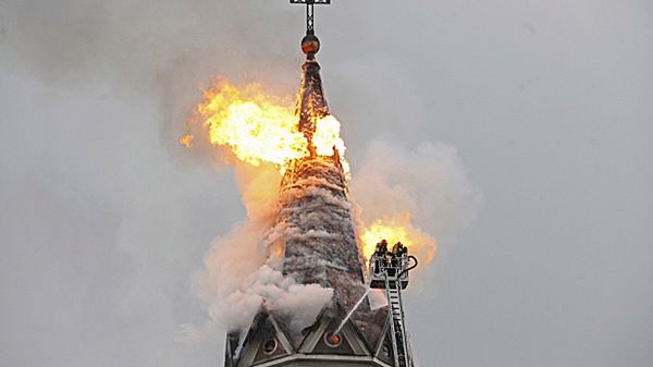Pożar zabytkowego kościoła Św. Wojciecha w Białymstoku.